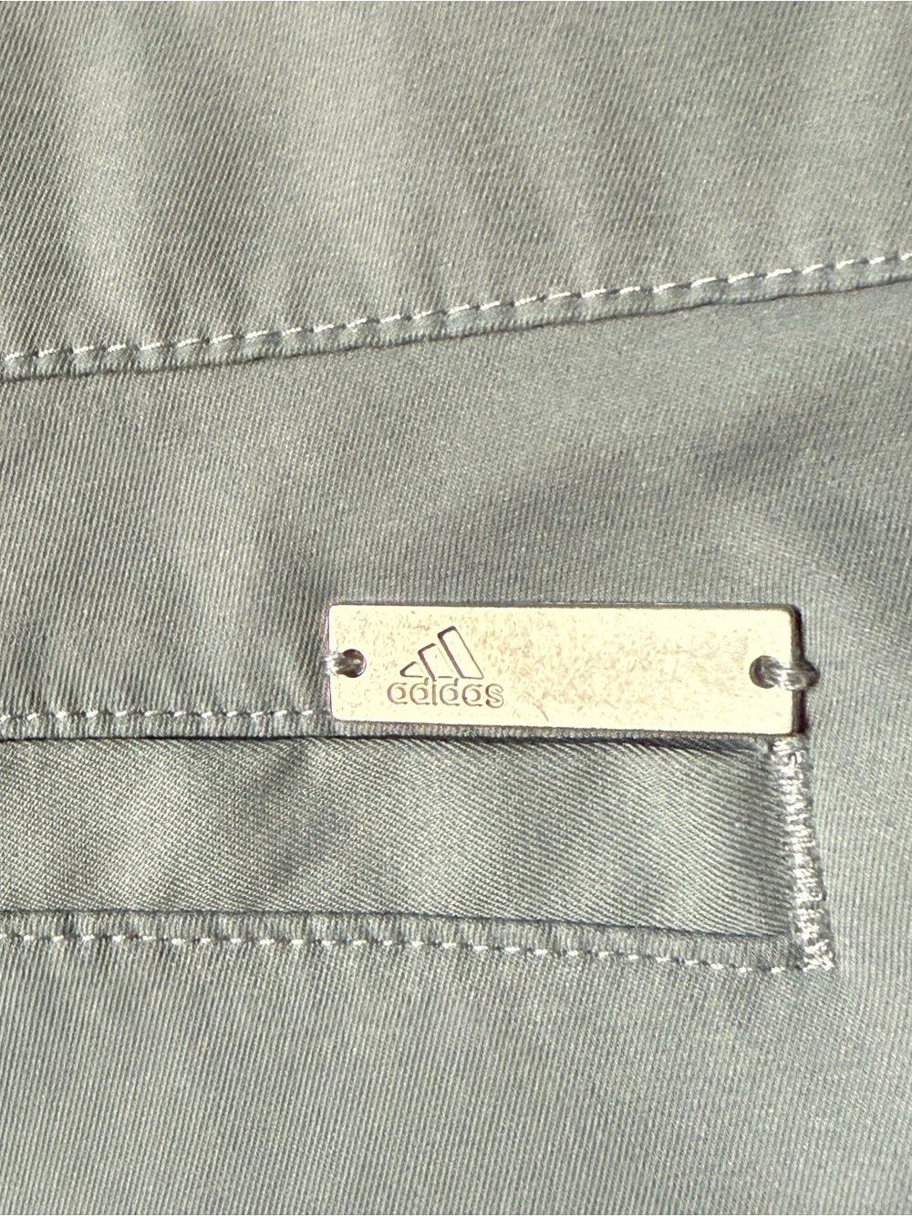 adidas Women's Gray Athletic Shorts with Snap Front - Picture 3 of 4